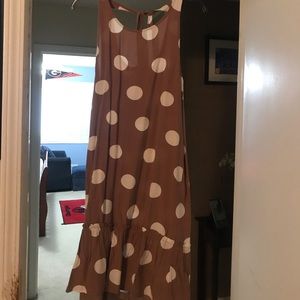 Loft poka dot tie back swing dress